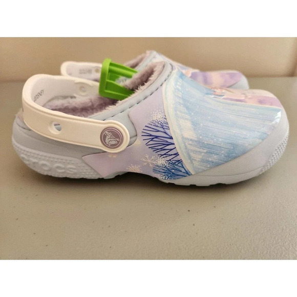 NEW Crocs Disney Slippers Frozen Lined Clogs Elsa Shoes for Girls/Boys Size J2 - Picture 5 of 11